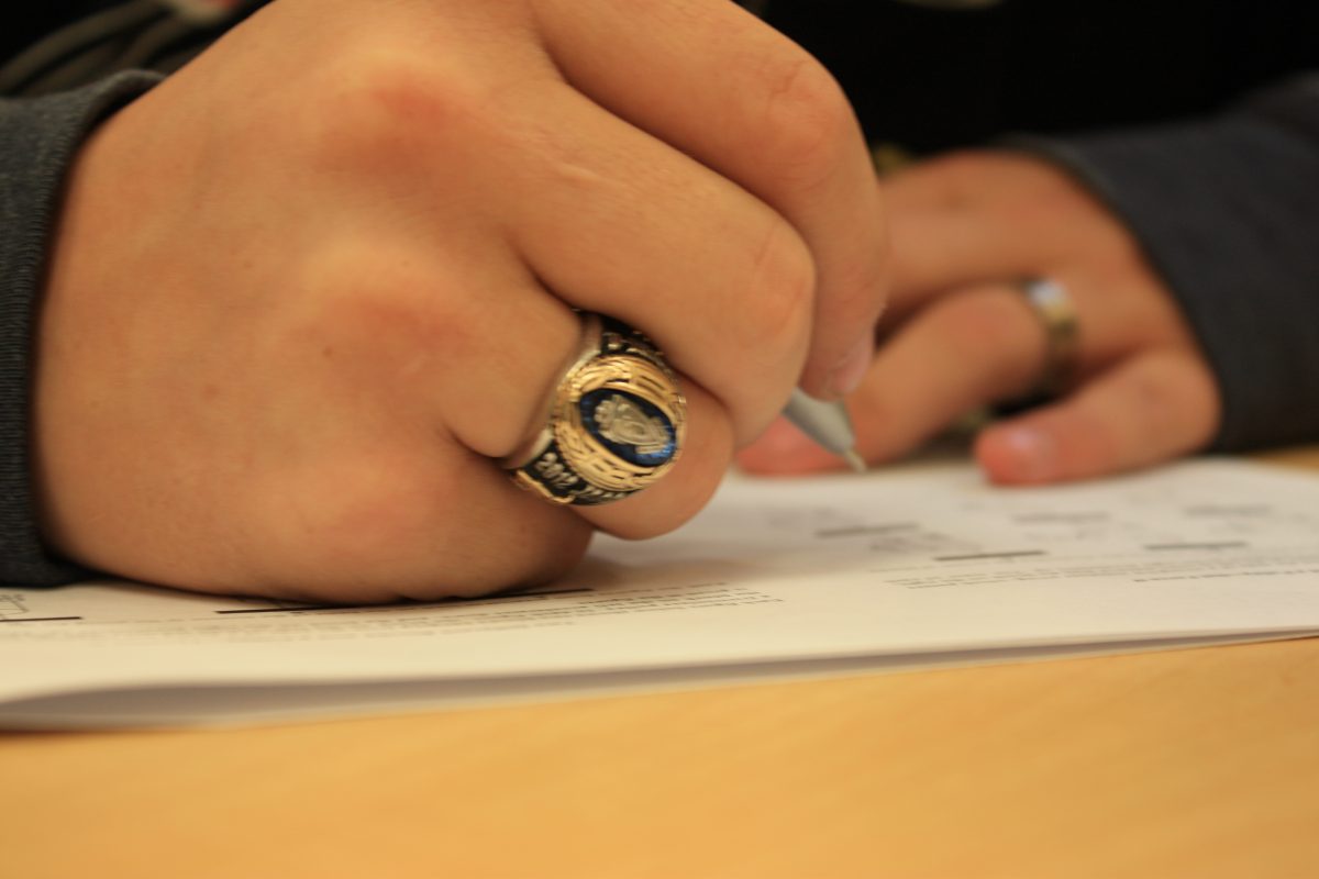Students usually get their class rings second semester of their junior year.