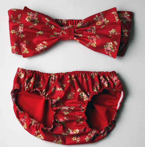 Bow tie bandeau and bunched bottoms, from jcrew.com
