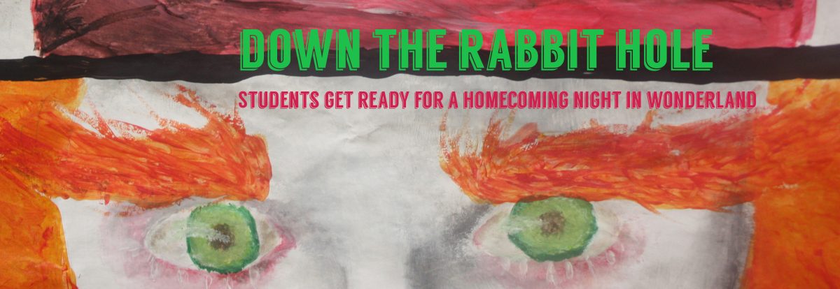 Students get ready for an alice in Wonderland themed homecoming