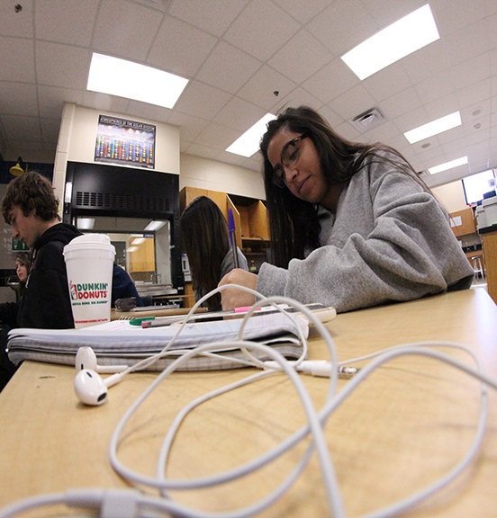 Students hard at work during class. Photo credits to Emily Hoffman