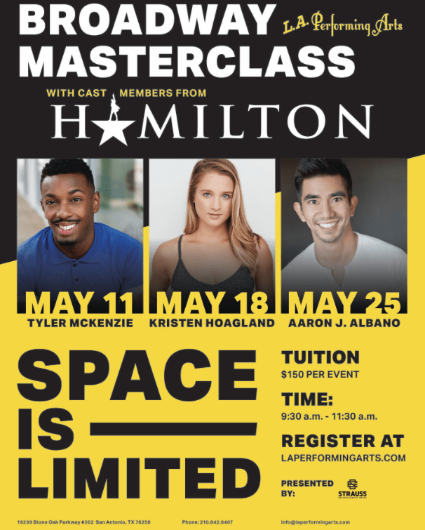 Reserve your spot to work with the Hamilton cast