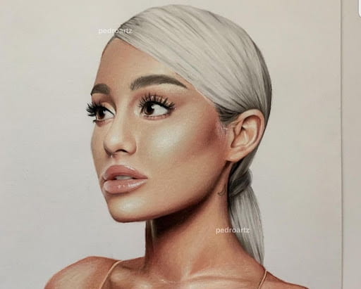 Pedro Diaz drawing of Ariana Grande posted on his Instagram account