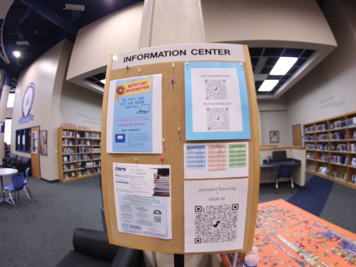 Information+board+in+the+campus+library.